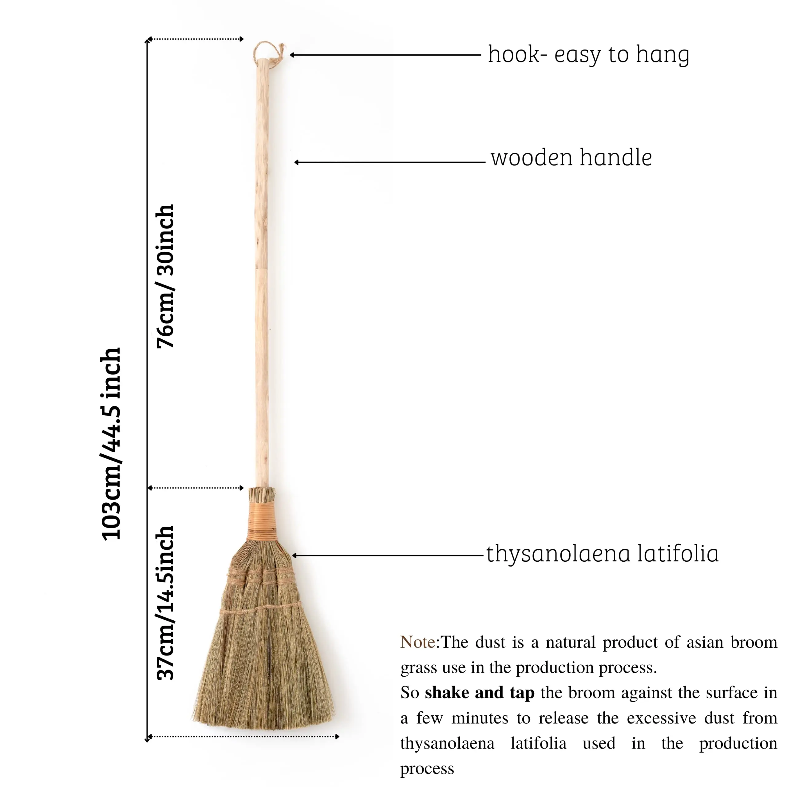 Straw Soft Broom for Cleaning with Long Handle Broom- Broom Decorative