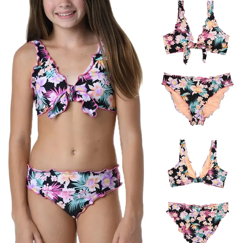 custom design swim wear bikini kids girls bikini  13 year old bikini girls high quality girls swimwear
