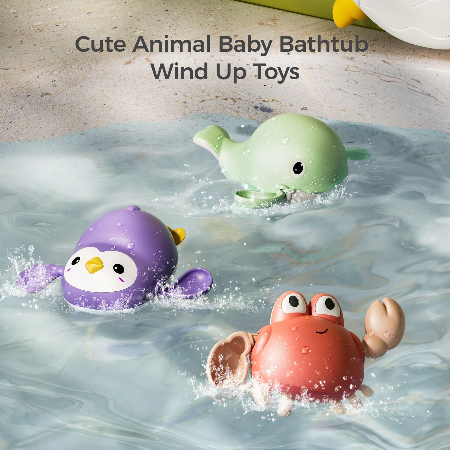 Tumama Kids Electric Music Bath Spit Bubble Machine With 3pcs Animal Swimming Toys Bubbling Maker Baby Crab Bubble Bath Toy