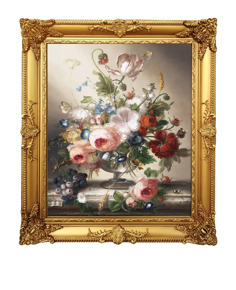 Wholesale Classical Golden Wooden Gold Leaf Ornate Antique Baroque Picture Frame UV and Silk Screen Printing Options