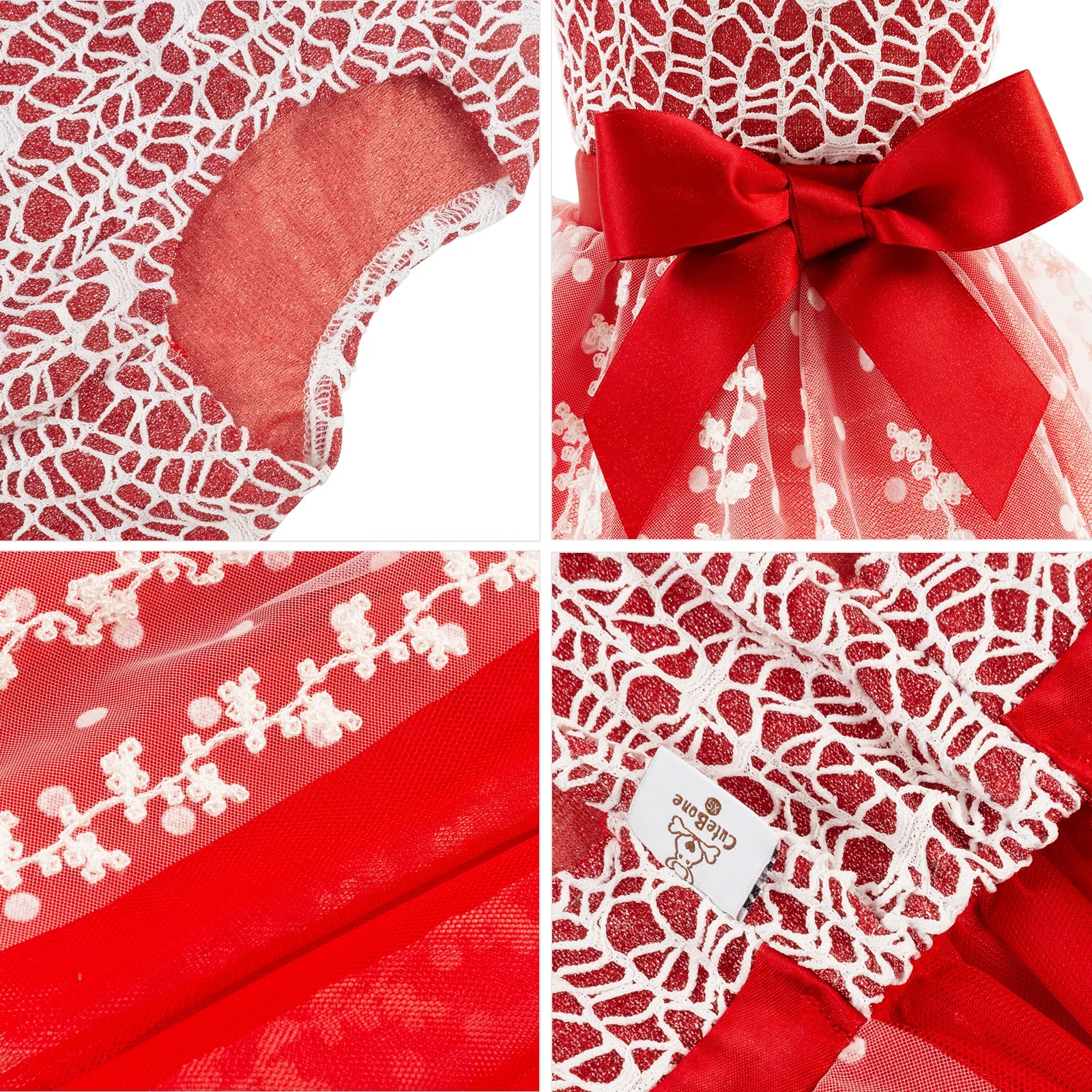 CuteBone Cheap Factory Price Fashion Design Color Dog Outfits Mesh Dog Skirts Summer Puppy Dress for Party