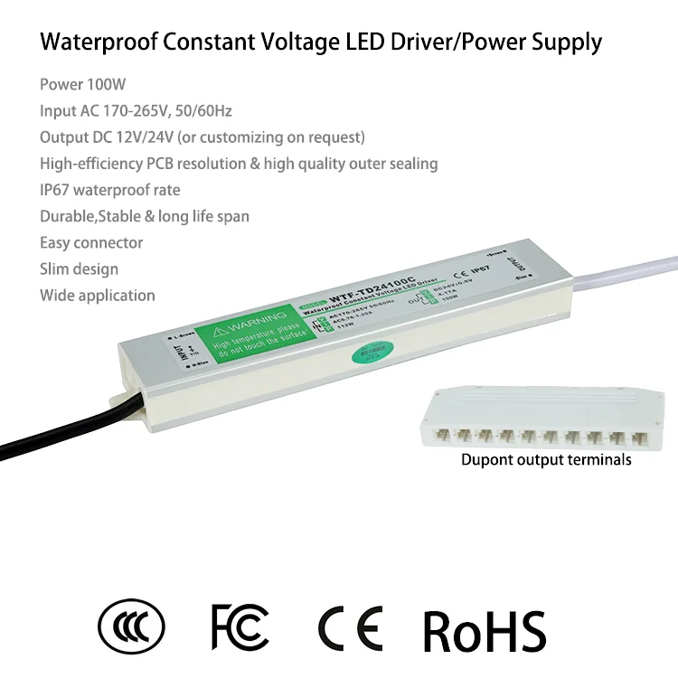 Высококачественный тонкий дизайн многоцелевой IP67 Водонепроницаемый светодиодный дайвер SMPS 12V 5A 60W импульсный источник питания