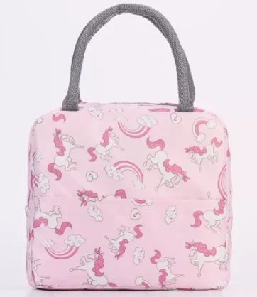 Hot selling girls' aluminum foil cartoon lunch bag Unicorn Flamingo cute pink lunch bag