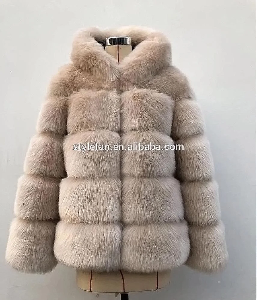 2019 Fashion Faux Fur Hooded Coat Winter Clothing For Women Fake Fox Fur Waistcoat &Jacket For Lady XXXL