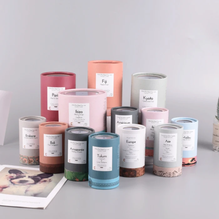 custom cardboard   tea paper coffee cardboard tube packaging kraft cardboard powder packaging tube