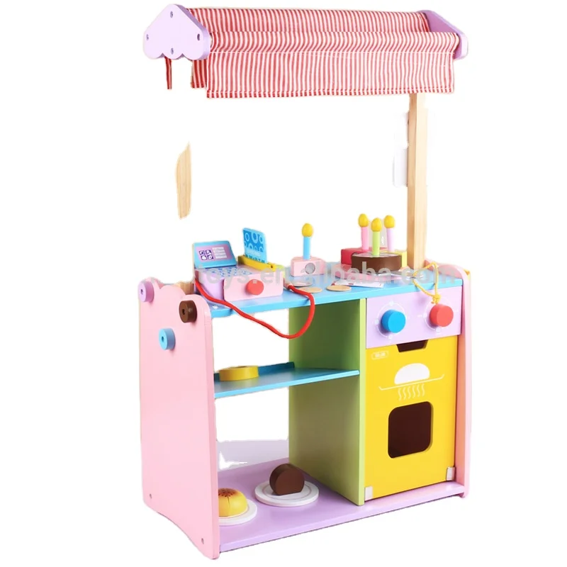 Деревянный игрушечный набор для супермаркета продуктовый магазин игрушка детей