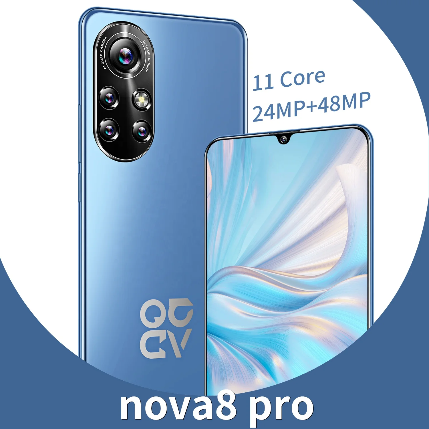  Горячая Распродажа китайский смартфон nova8 pro 6 1 дюймов Android 4G + 5G сеть распознавание лица разблокированные