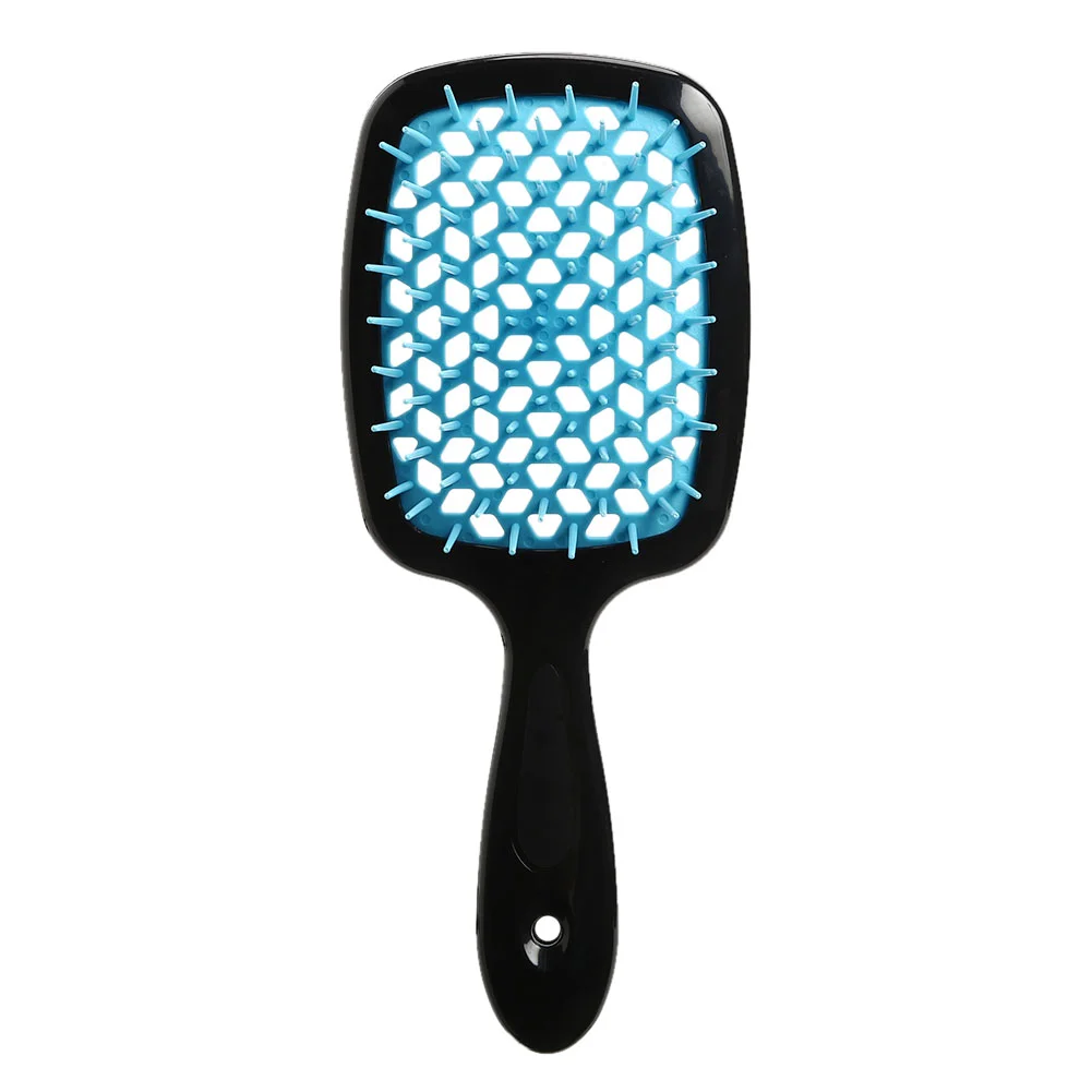 Free sample customized logo hollow scalp massage comb hairbrush ABS degumming breathable shower hairbrush