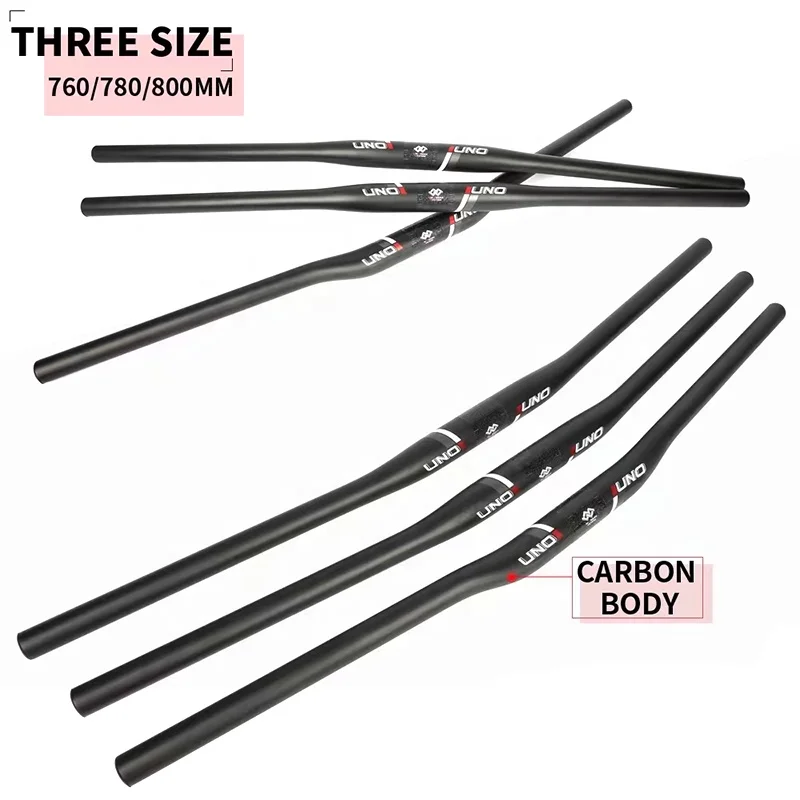UNO 760/780/800mm Bicycle Carbon Handlebar MTB 31.8mm Bike Carbon Fiber Handlebar