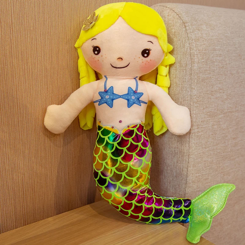 Mermaid Princess Dolls Plush Toy Sequins Mermaid Tail Stuffed Toy For Girls Gift