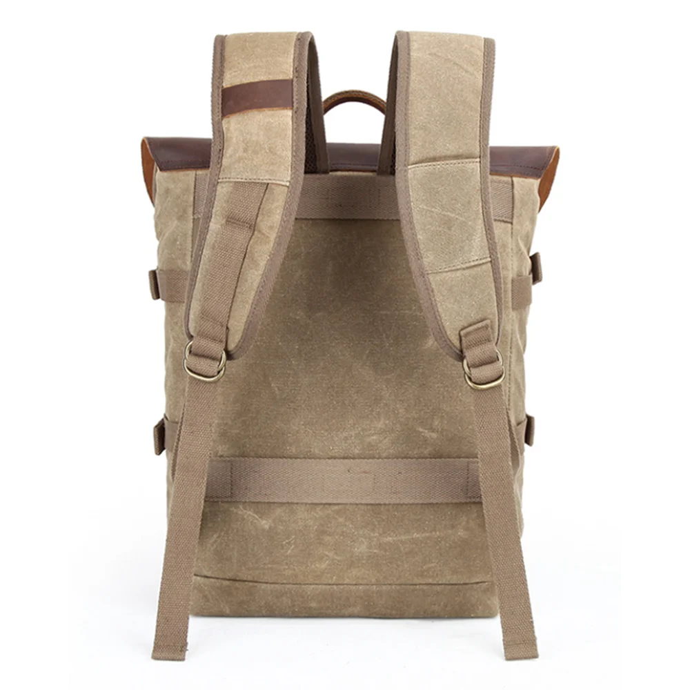 Waterproof Big Capacity  Leather Canvas  Laptop Backpack Made in China