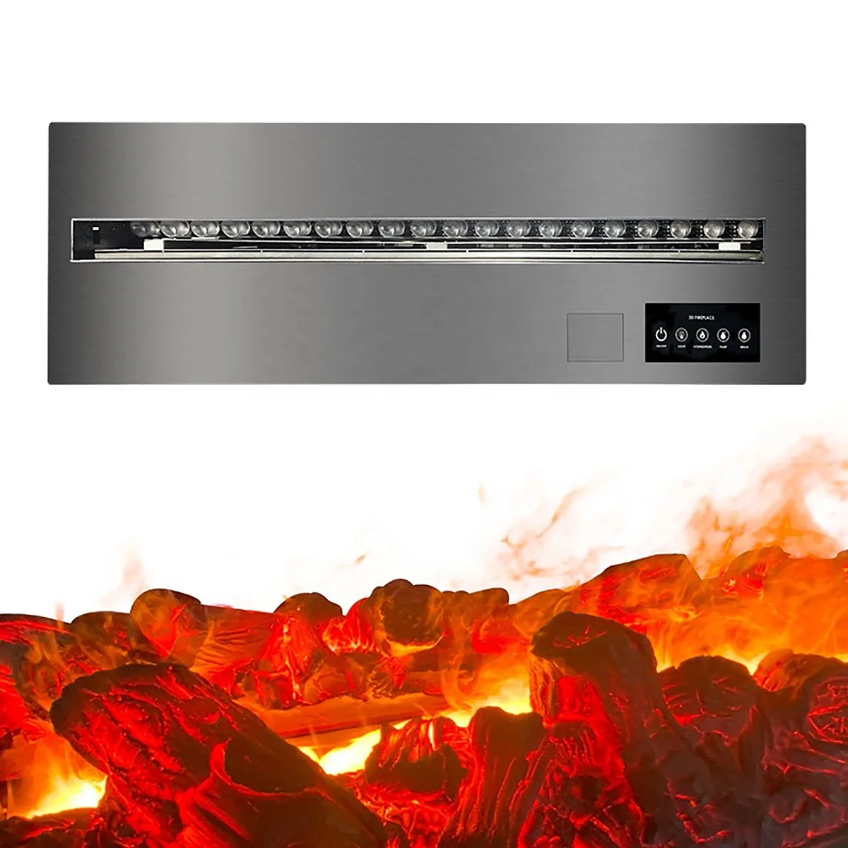 Electric LED Fireplace with Heater Water Vapor & Multi-Color Flame Effect TV Stand Installation