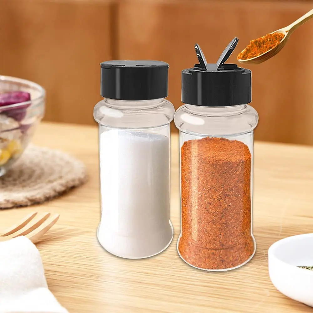 Hot-Selling PET Plastic Spice Bottles, Salt And Pepper Shakers Are Used To Store Kitchen Condiments