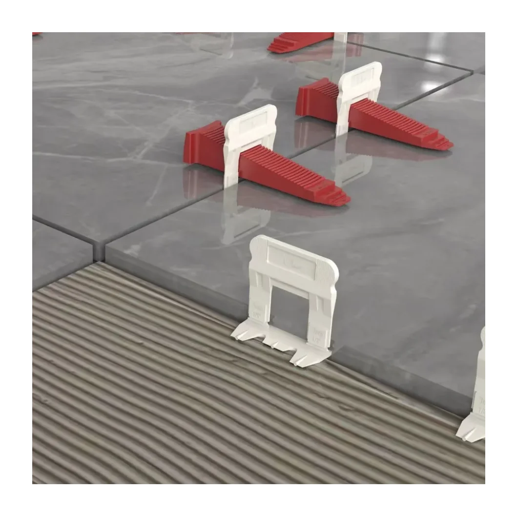 Plastic Tile Leveling System 100 Pieces Leveling Spacer Clips And 100 Pieces Reusable Wedges  Tile Tools Kit for Bathroom Floor