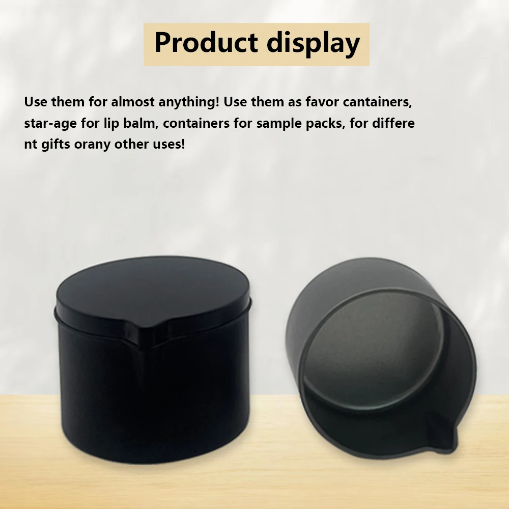 Custom gold and silver black yellow metal round candle tin Tin Massage oil Cosmetic cream Candle jar metal tin with lid nozzle