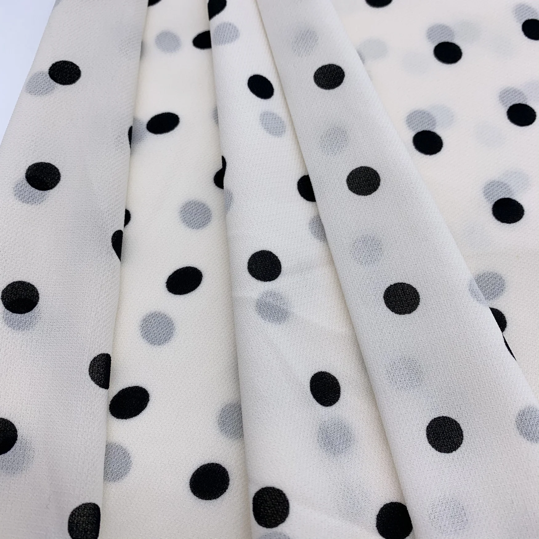 high quality 100% recycle polyester screen printed twill crepe georgette chiffon fabric for dress
