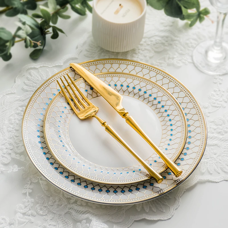 White Porcelain Plates For Food Dinner Set Dishes Salad Soup Bowl Ceramic Plates And Bowls Set Tableware Set Service For 4/6/8