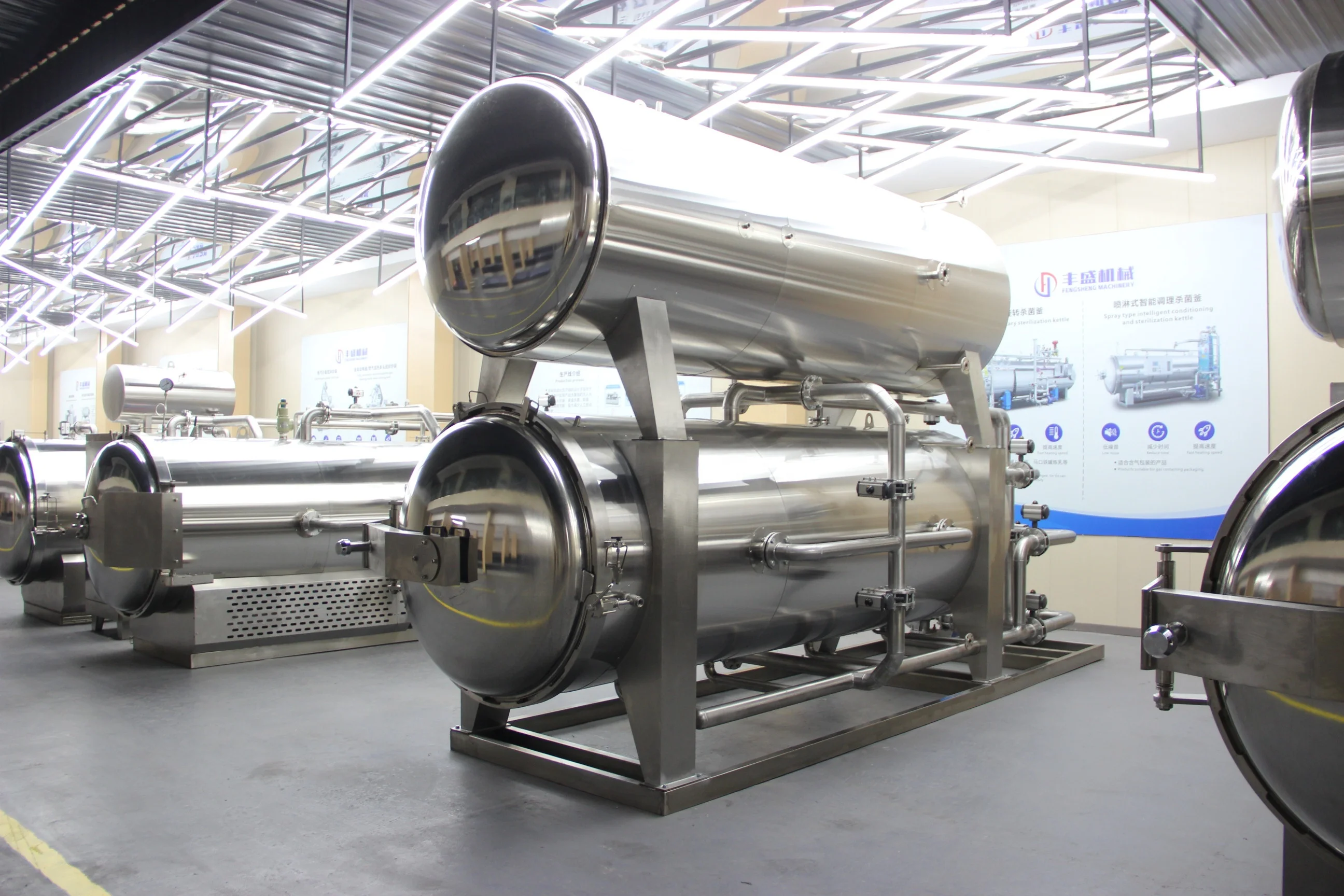 Automatic  double  hot water immersion type fish  food  sterilization canning sterilizing retort machine