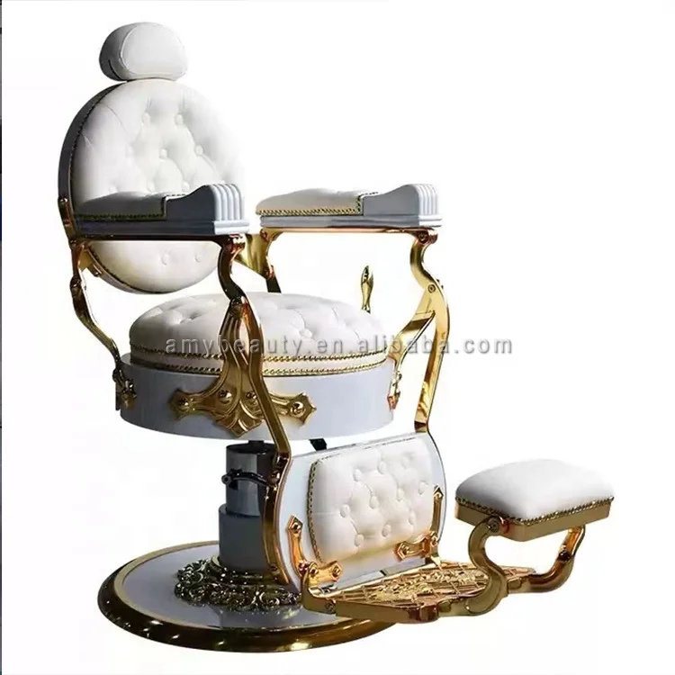 2022 Hot Style White Luxury Barber Chair Antique Barber Chair for Hair Salon Barber Shop salon furniture