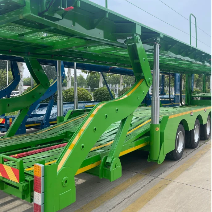 JINMA 2 Layer 8-10 Car Hydraulic Lifting Car Trailer Heavy Vehicle Transport Semi Trailer Car Carrier Truck Trailer