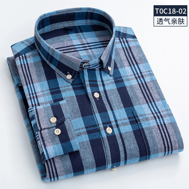 CASUAL COTTON LINEN SHIRTS MEN SLIM FIT DRESS SHIRT DROP 2023 WHOLESALE NEW LONG SLEEVE PLAID SHIRTS FOR MEN