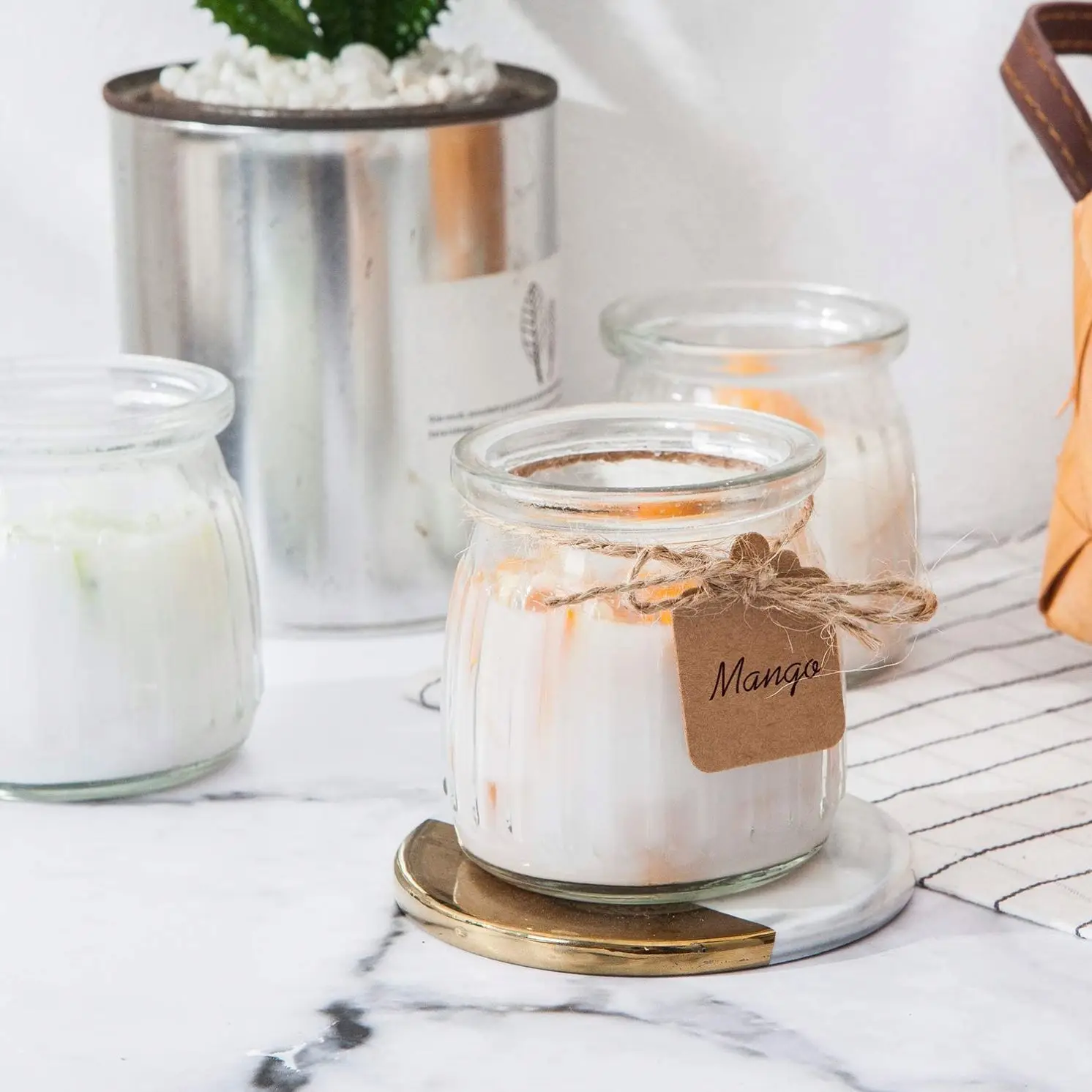 7oz Glass Yogurt Jars With Lids Glass Pudding Jars With Tops Clear Glass Container For Candle Making