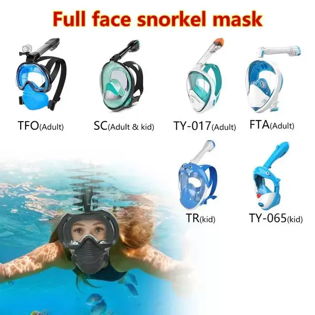 Anti-fog Scuba Diving Mask Full Face Snorkel Mask Diving Snorkeling Mask Swimming Training For Diving Scuba With Camera Mount