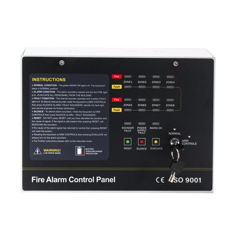Home Security System 1/4/8/16 Zone Fire Alarm Control Panel Customizable Alarm Systems