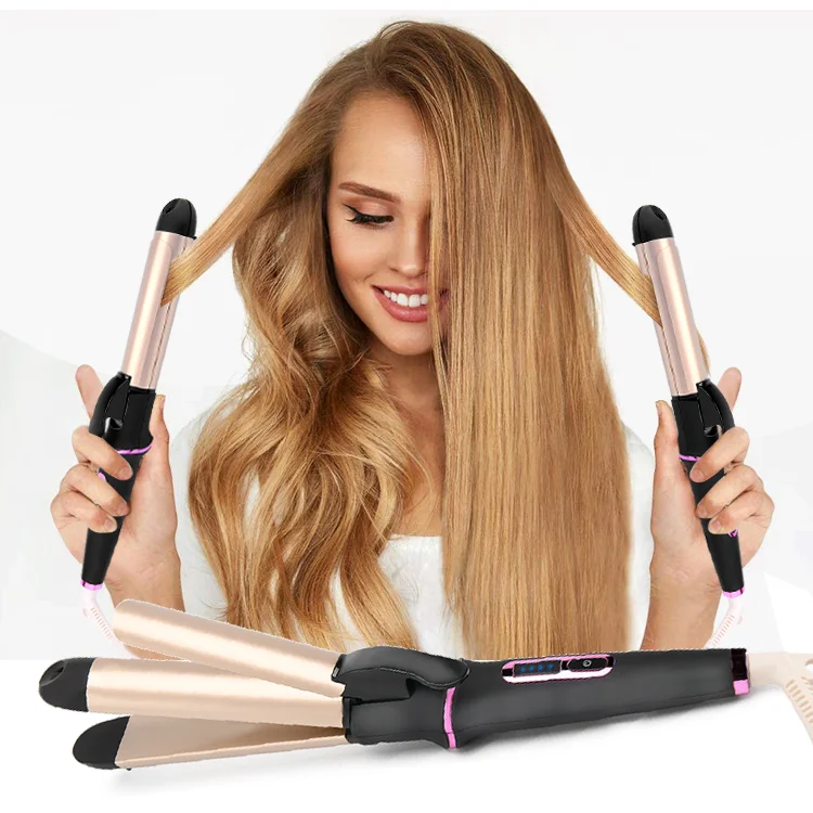 PRITECH Ceramic Portable Electric Womens Customized Straightener 2 in 1 Hair Curlers