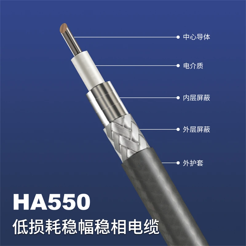 HA550 50 ohms similar to UFB205A 5mm OD solid SPC double shields/phase-stable up to 26.5GHz High precision RF Cable