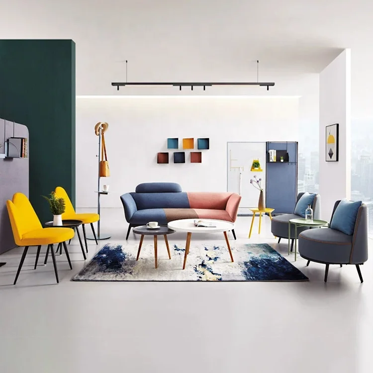 Modern Small family Living room furniture office sofa,public area sofa funky design,comfortable velvet sofa