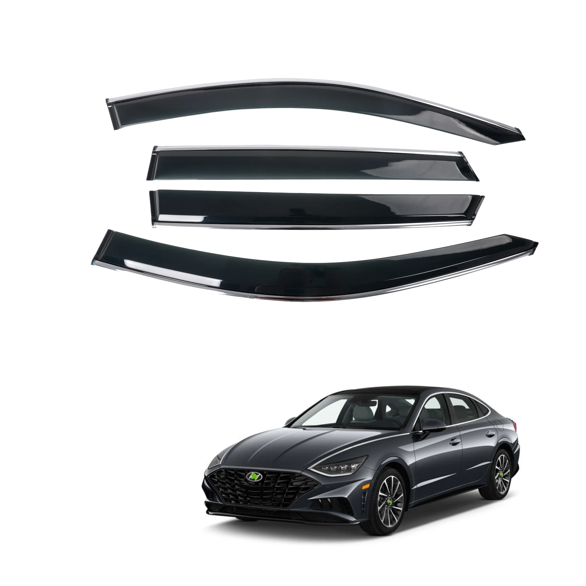 High Quality Car Windshield Sun Shade Protection 4 Pcs PC Rain Guard Door Visors Protector For Hyundai Sonata Car Wind Deflector