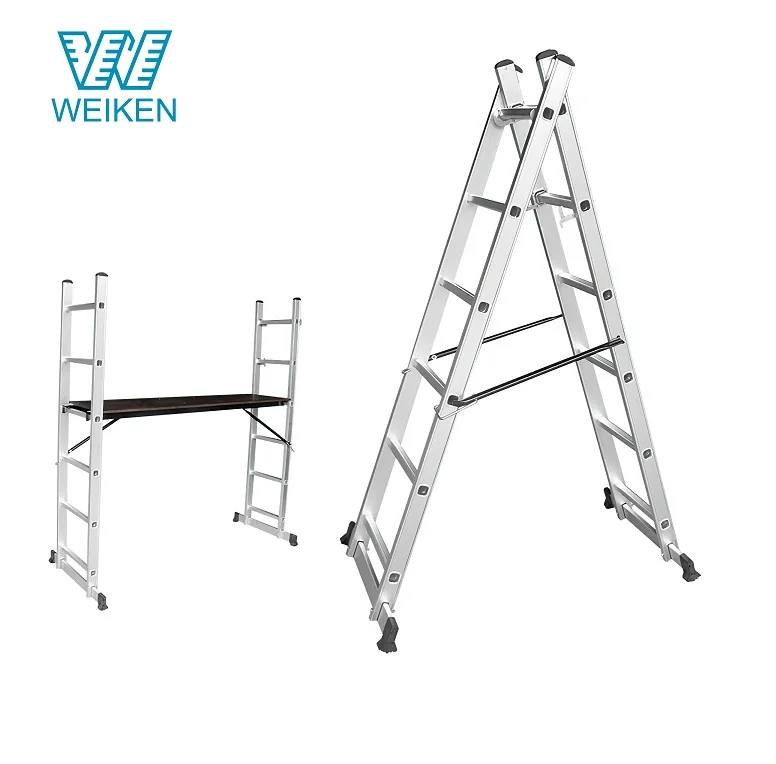 6 steps silver aluminium ladder frame scaffolding multi functional ladders for sale