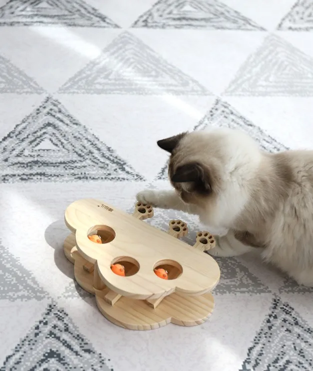 Interactive pet toy cat hitting mouse toy wooden mice hit game machine gopher traps