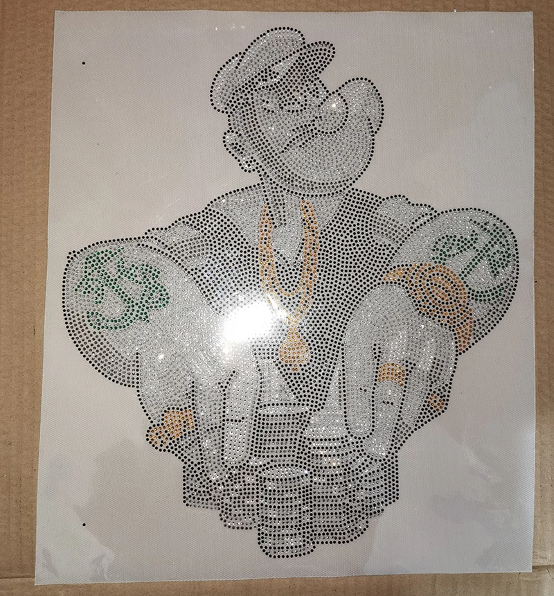 Buccaneer Popeye дизайн горячая распродажа мотив со стразами богатый человек горячей фиксации пользовательские стразы теплопередача