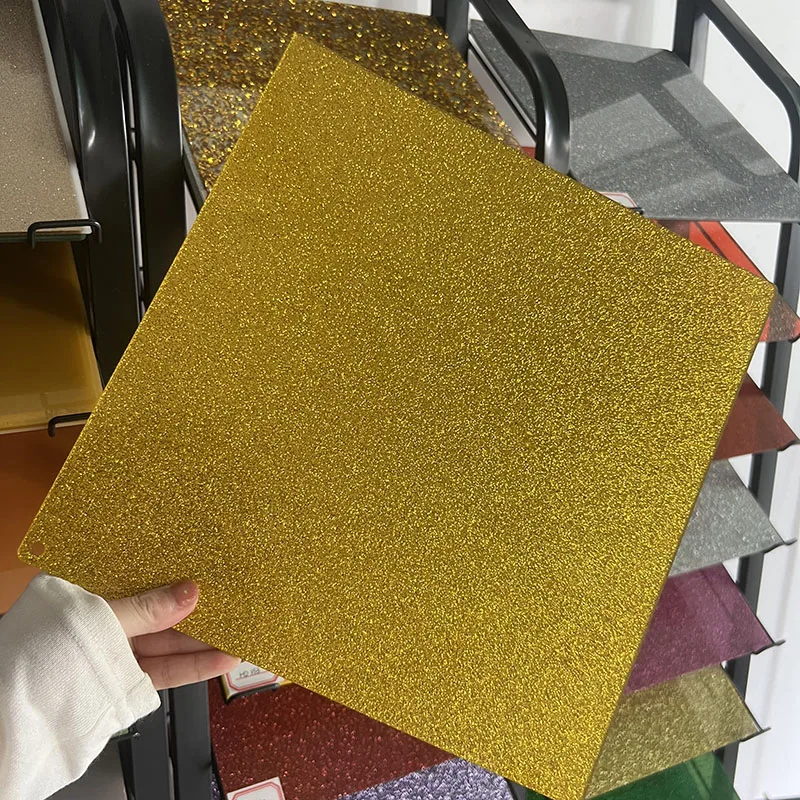 Chinaplas customize 4 X 8 mixed color glitter sparkle plexi glass board MMA acrylic sheet
