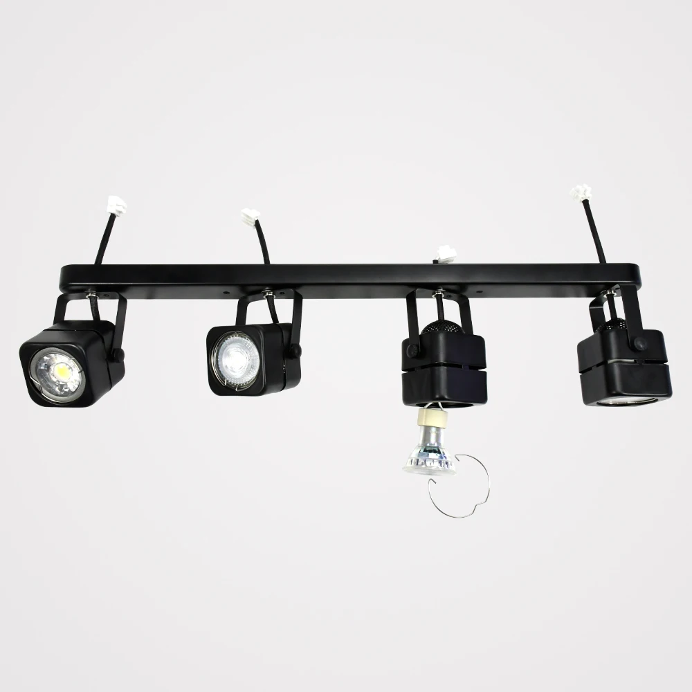 4 heads GU10 LED Track Spot Lighting MR16 Ceiling Mounted Light Fixture