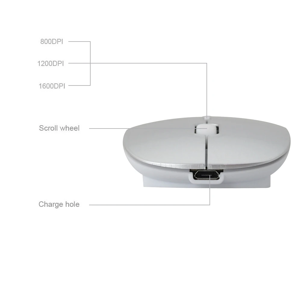 Fashion Chargeable thin and Light Slim Mini Portable Travel BT 3.0 Optics Wireless Mouse