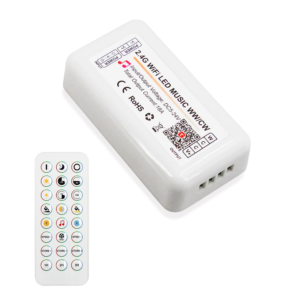 Новейший Tuya WIFI RF 24 клавиши dimmer timing DIY цветовая температура светодиодный контроллер для световой полосы CCT