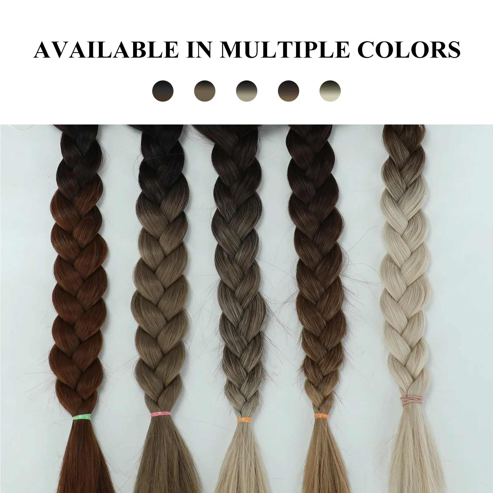 20 Inches Wholesale Synthetic Fiber Hair Extensions Long Ombre Brown to Blonde Halo Hair Extensions