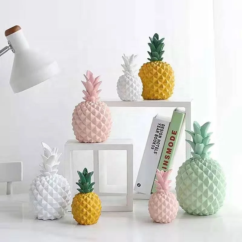 Cheersee home office tabletop green fake faux silk artificial bromeliad  pineapple plant with pots