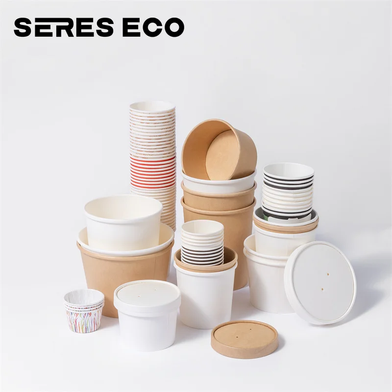 Biodegradable 12oz Double Wall Paper Cup Coffee Cups Plain Bubble Tea Paper Cup Craft Paper Beverage Tea Sets Disposable Accept