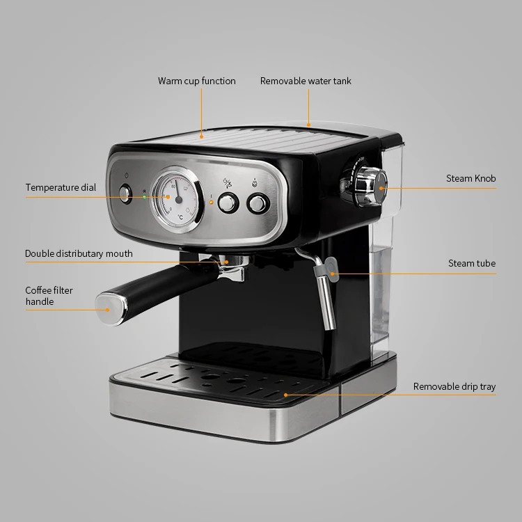 Automatic Pressure Gauge Electric High-quality 15 Bar Cappuccino Espresso Maker Machine The Other Coffee Maker