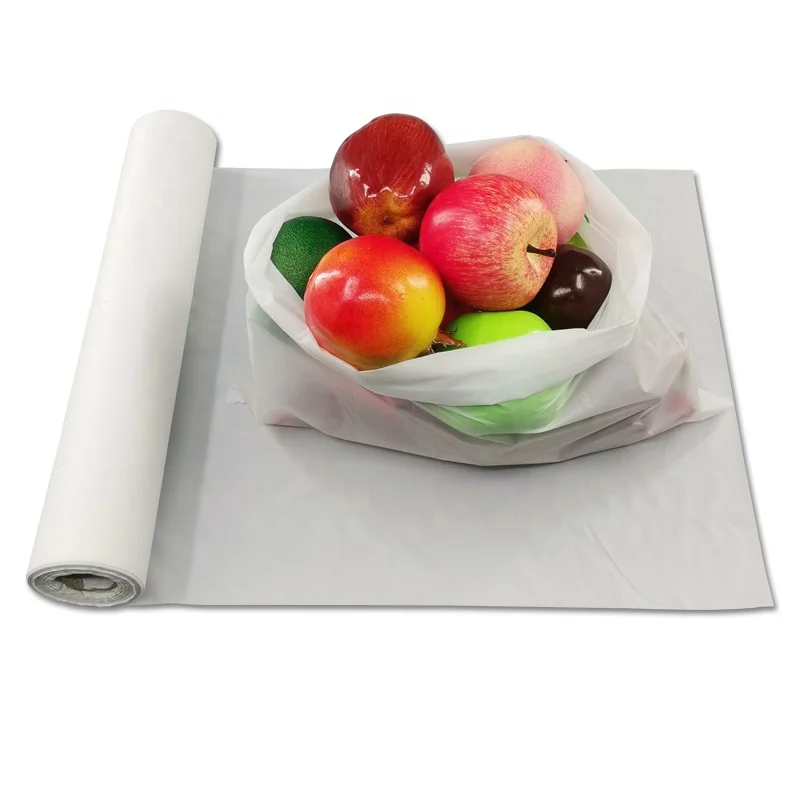 Custom Compostable Food Fruit Packaging Supermarket grocery shopping bag PLA Biodegradable produce bags on roll