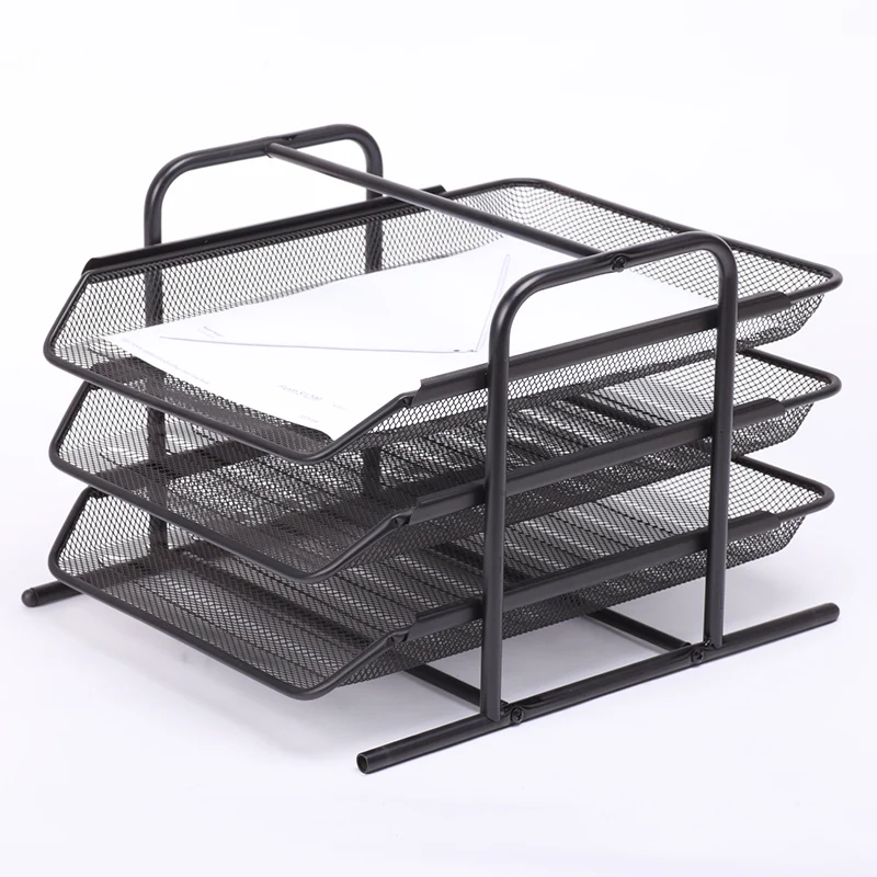 Office metal mesh desk  paper tray with3 layers
