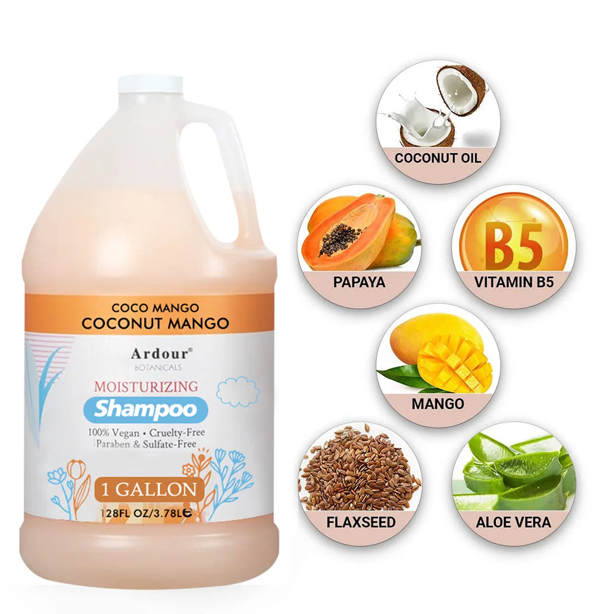 Ready To Ship hair care products gallon size hair shampoo treatments deep cleaning mango organic hair shampoo and conditioner