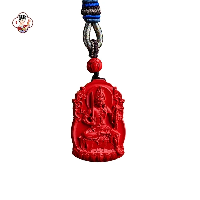 Fashion Jewelry Necklace High Content Red Natural Stone Pendant Carving Buddha Statue Patterns Amulets Necklaces