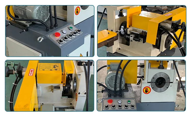 Automatic double head chamfering machine Round pipe and round bar beveling machine
