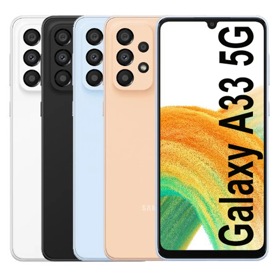Для оригинального Samsung Galaxy A33 5G A336B/DSN 6,4 дюймов Восьмиядерный 6 ГБ ОЗУ 128 ГБ ПЗУ 48 МП разблокированный смартфон Бесплатная доставка 5 шт.
