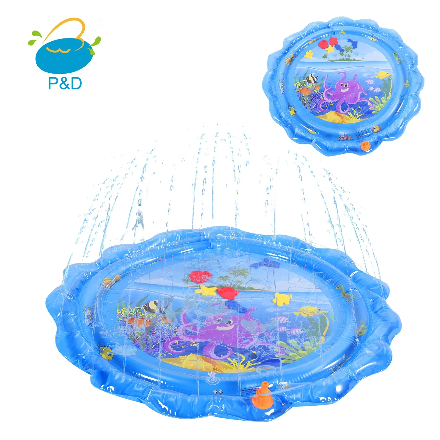 New Design 100cm round Summer Water Toys Inflatable Splash Sprinkler Pad for Kids Backyard Splash Play Mat & Sprinkler-in Stock!